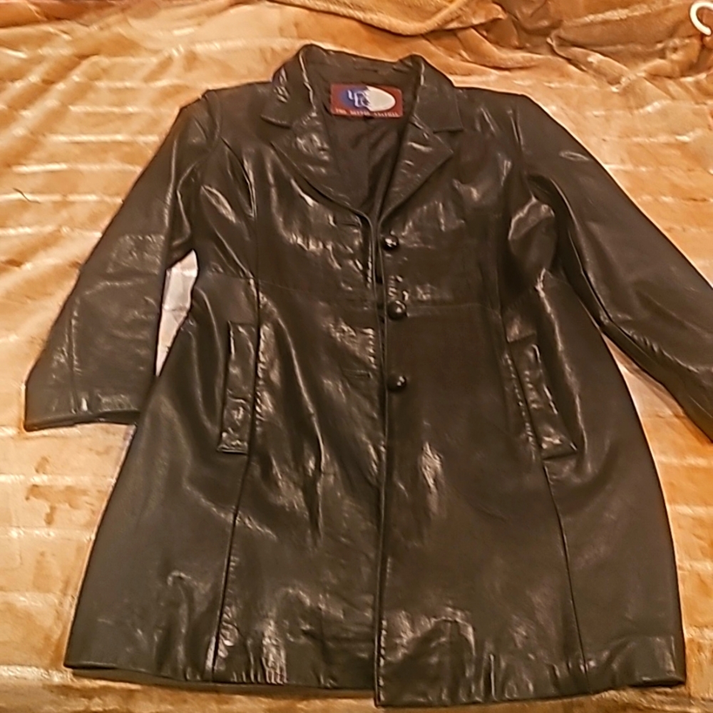 Genuine Leather Trench Coat